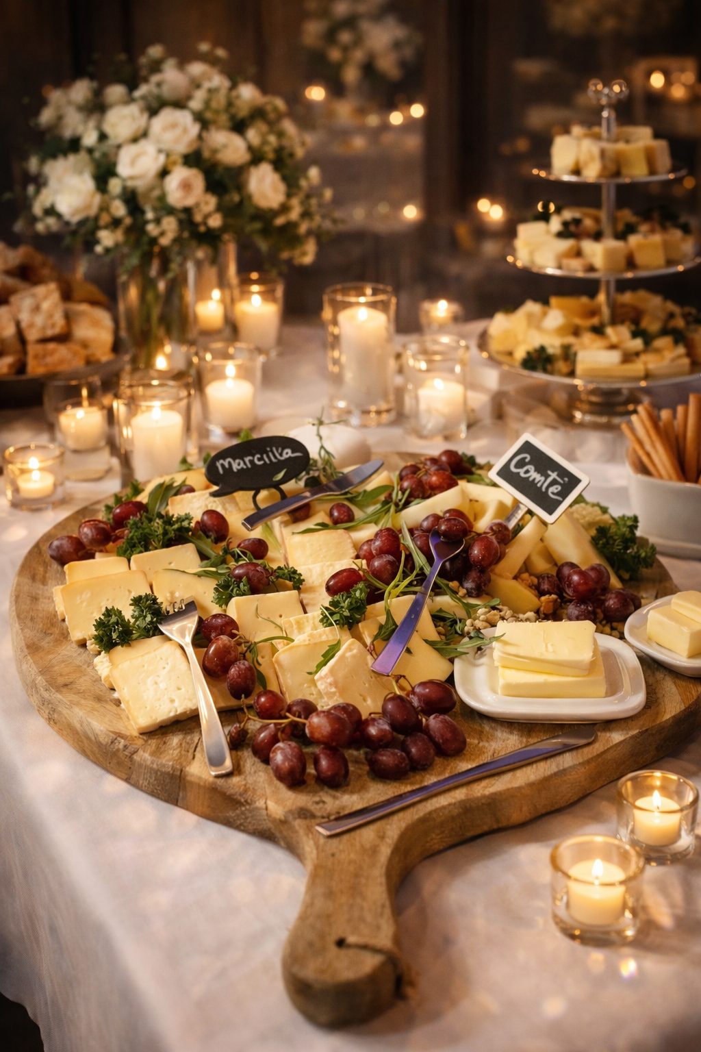 Buffet de fromages haut de gamme pour mariage ou réception à Arras dans le Pas-de-Calais, proche de Lille et Béthune